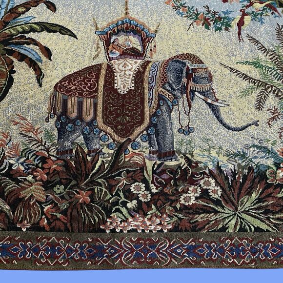 Vtg Bombay Company Elephant Tapestry-26”x36”-EUC - Picture 4 of 10